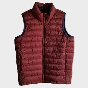 Gap Kids Puffer Vest, Burgundy/Navy, Medium